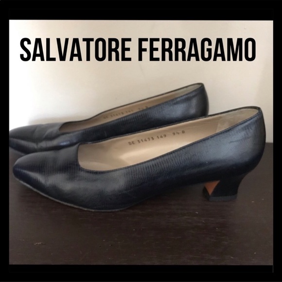 Salvatore Ferragamo Embossed Leather Shoes - Picture 2 of 8